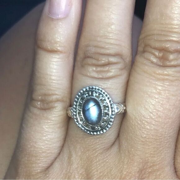 Labradorite Solitaire 925 Sterling Silver Ring Sz 7 - Picture 3 of 7